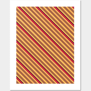 Red and Yellow Stripes Pattern 019#001 Posters and Art